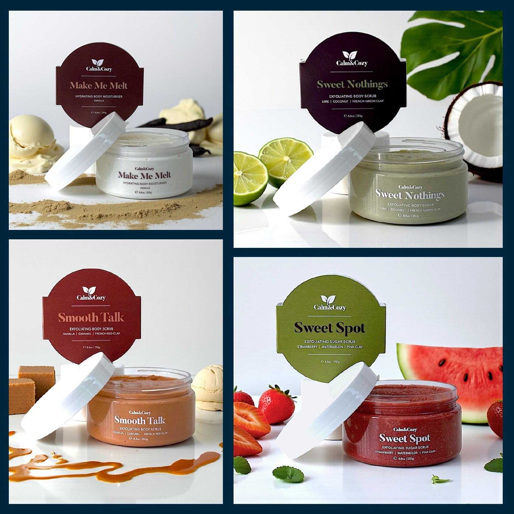 Afterglow Collection | Exfoliating Body Scrubs  & Moisturisers