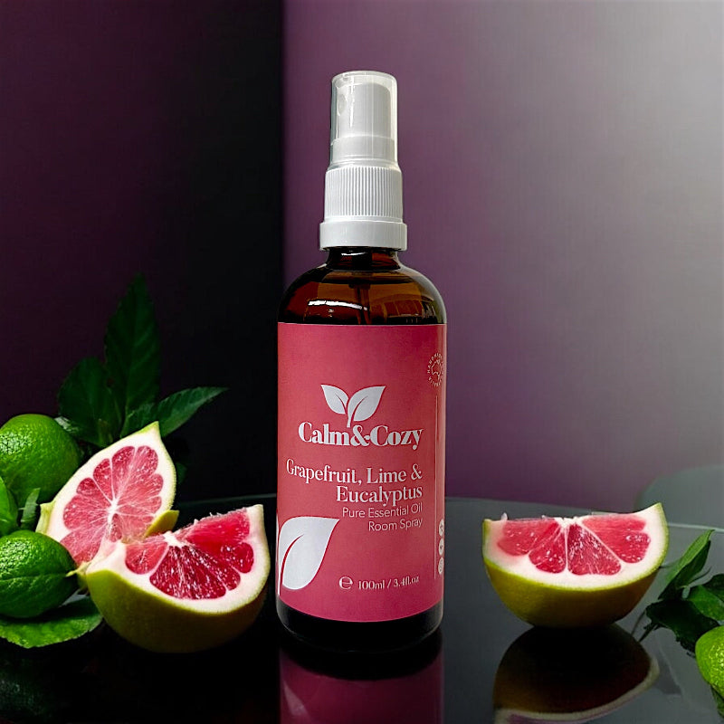 Calm &amp; Cozy Room Spray Essential Oil Grapefruit, Lime &amp; Eucalyptus