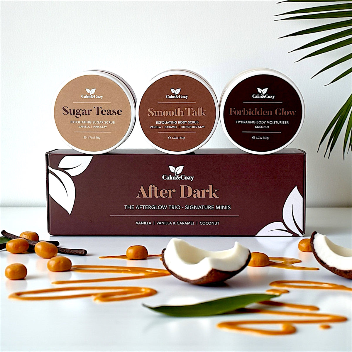 After Dark | Exfoliating Body Scrub & Moisturiser Travel Set | Afterglow Collection