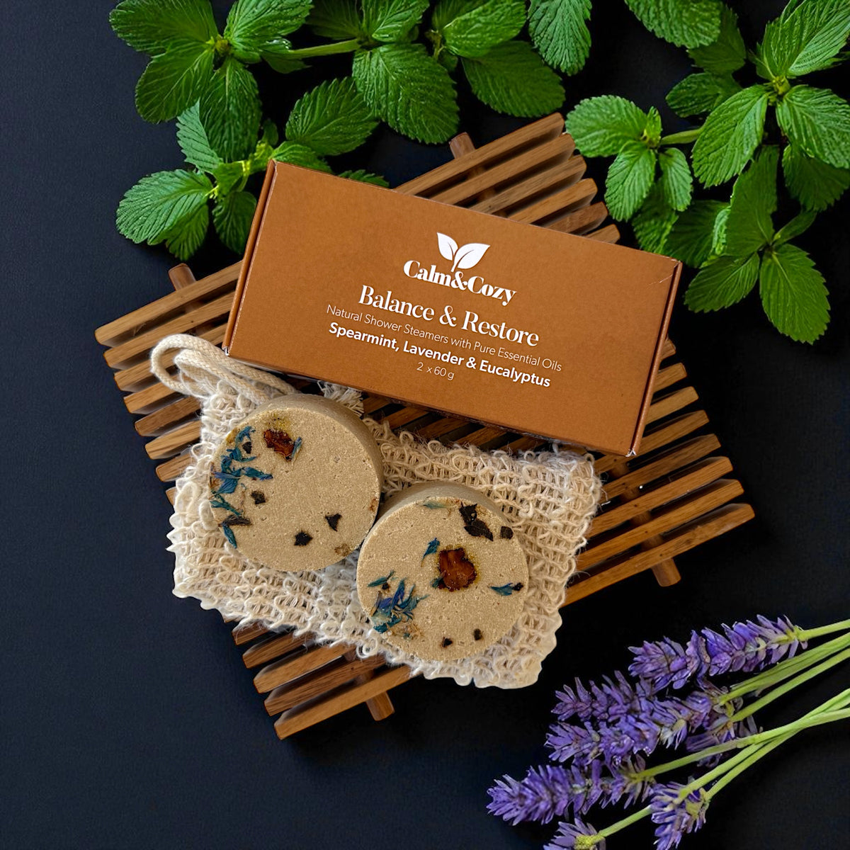 Spearmint, Lavender &amp; Eucalyptus Shower Steamer | Natural Relief &amp; Relaxation