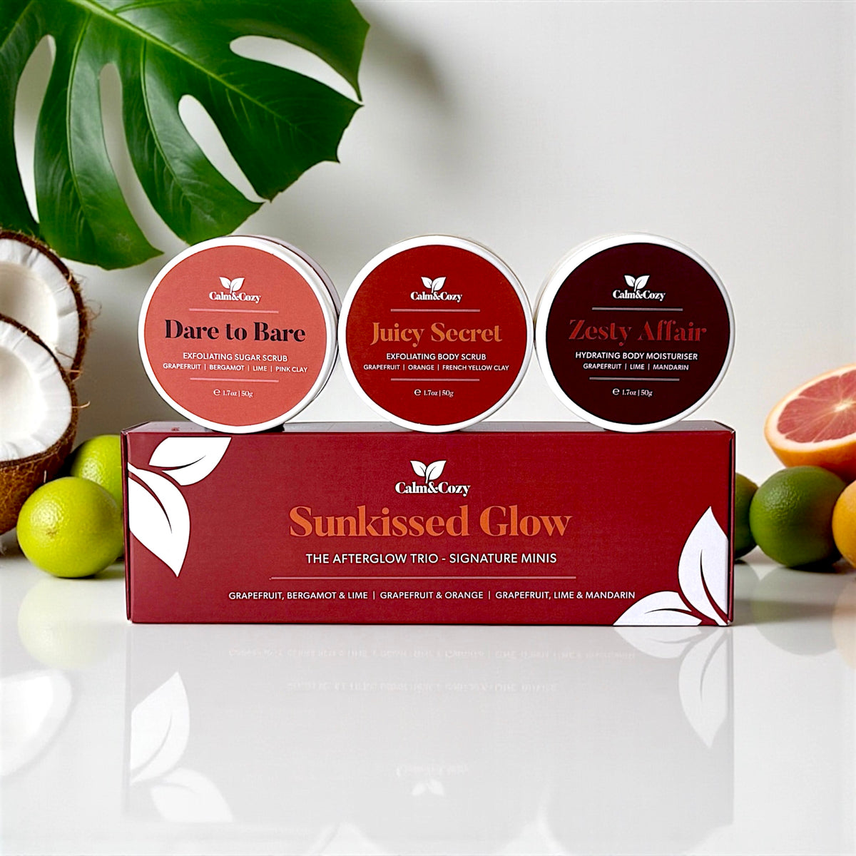 Sun-Kissed Glow | Exfoliating Citrus Body Scrubs & Moisturiser | Travel Set
